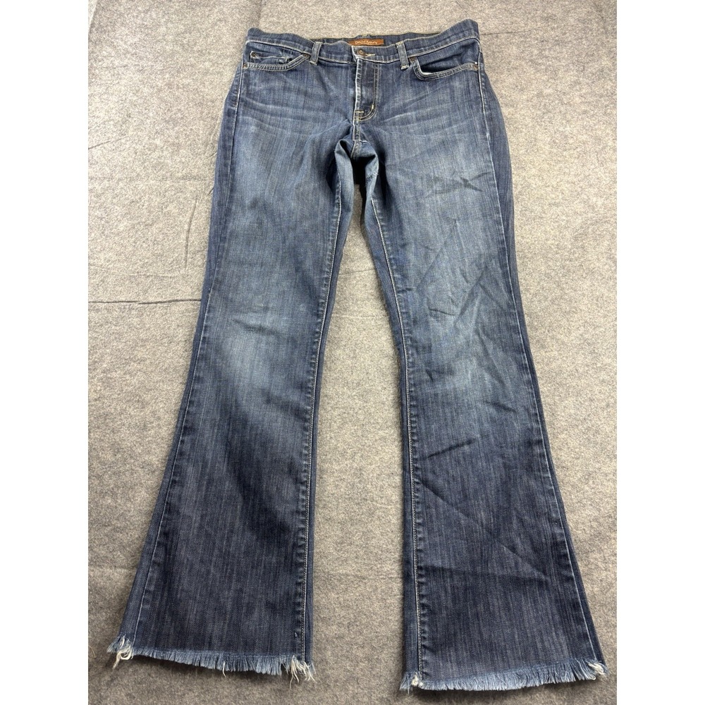 David Kahn Jeans Womens 28 Blue Bootcut Flap Pocket Stretch Denim Made USA 53222